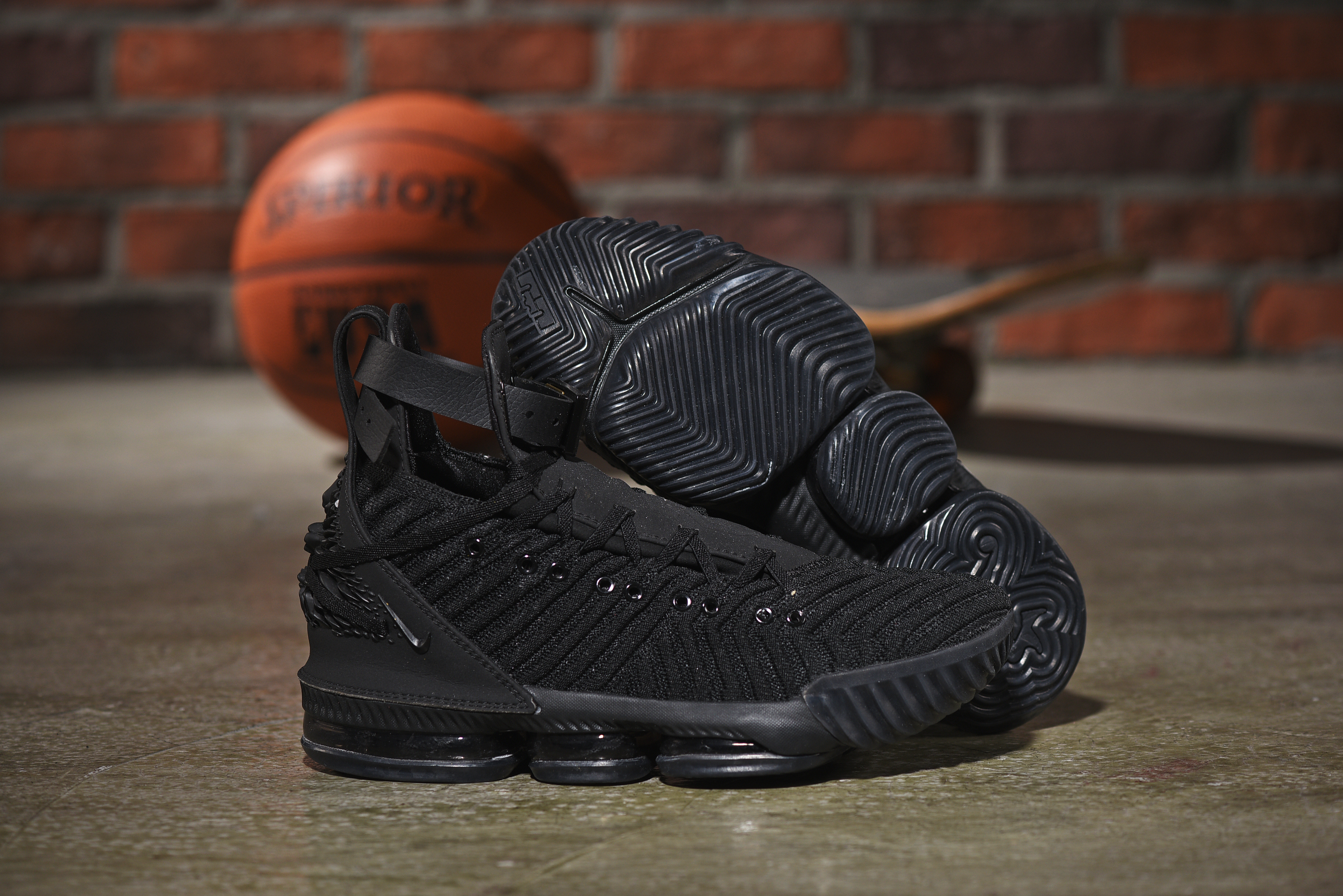 Nike LeBron 16 Emboss All Black Shoes